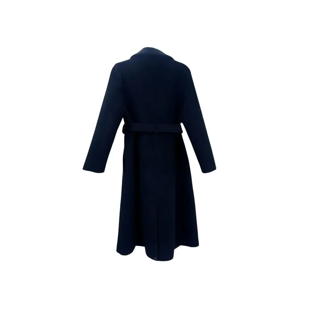 J. Crew Women's Long Sleeve Belted Wrap Coat Point Collar Black Size 6P NWT